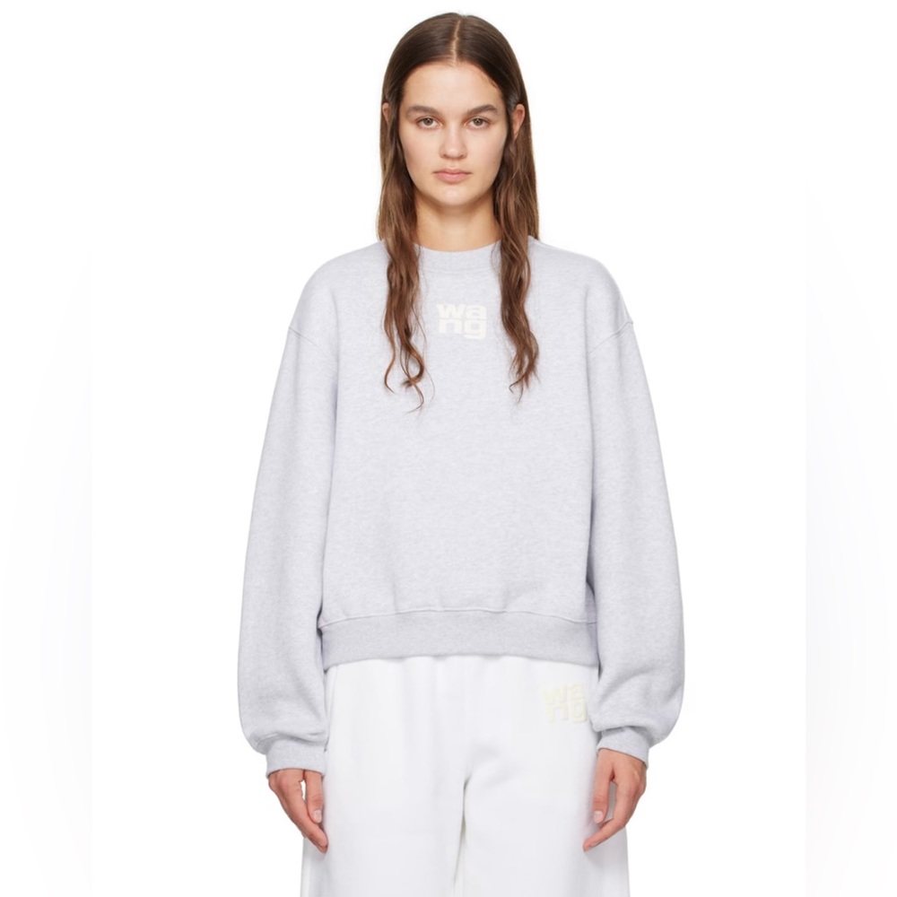 Alexander Wang logo-print grey cotton sweatshirt